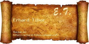 Erhard Tibor névjegykártya